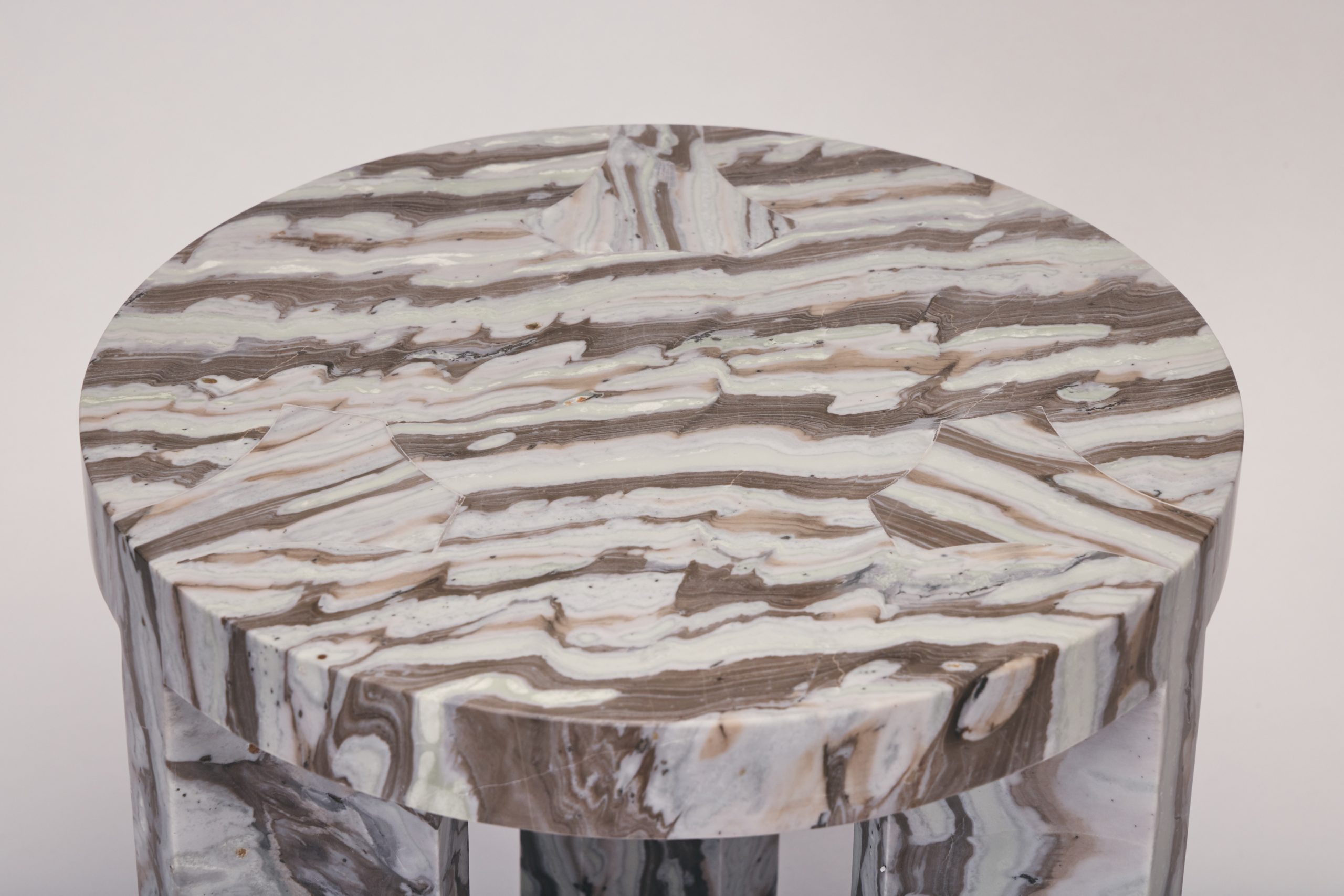 Reda AMALOU_collection Galerie_INLAY side table_Bamboo marble_©Mikael Benard_16